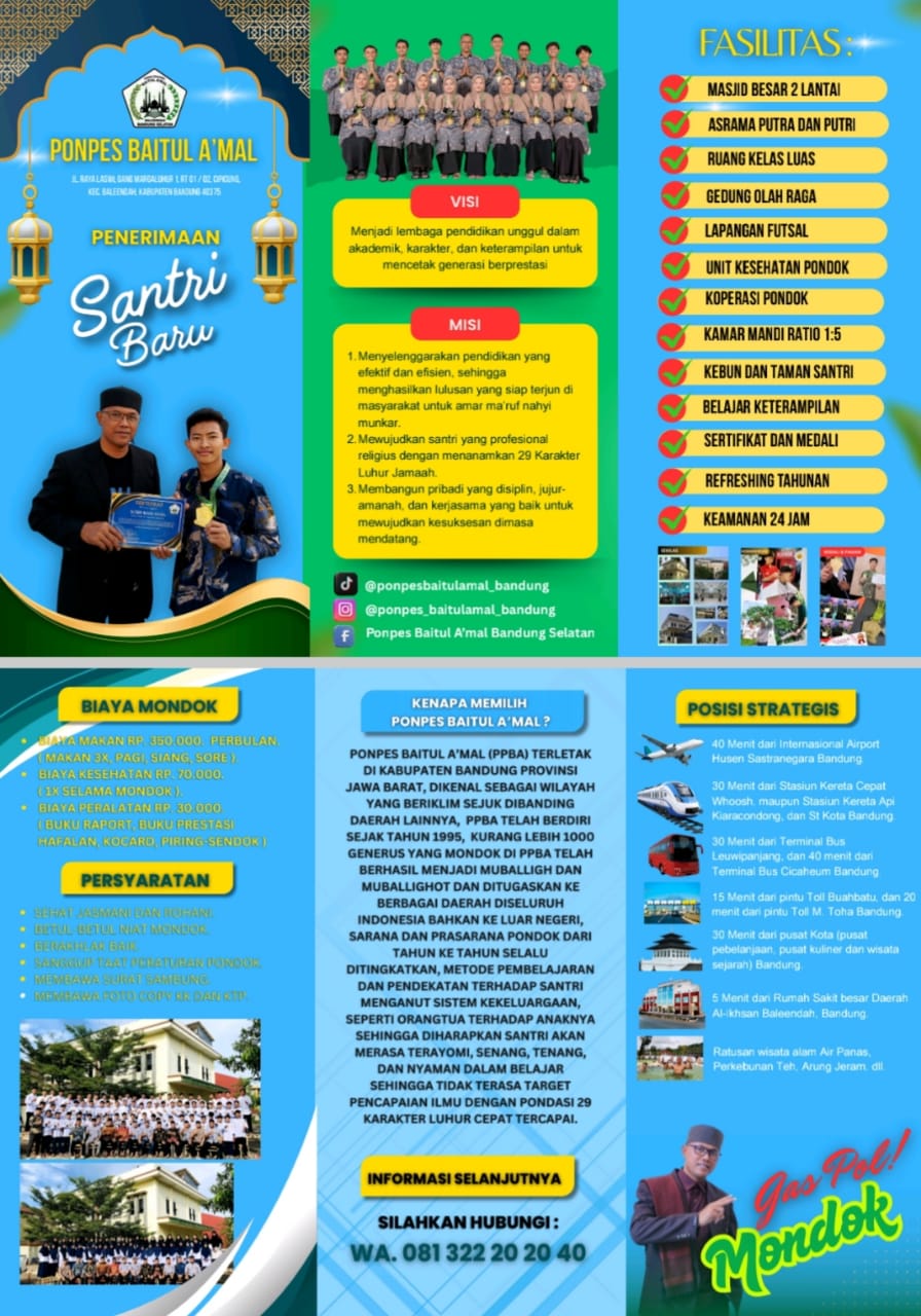 Penerimaan siswa baru ponpes baitul amal baleendah