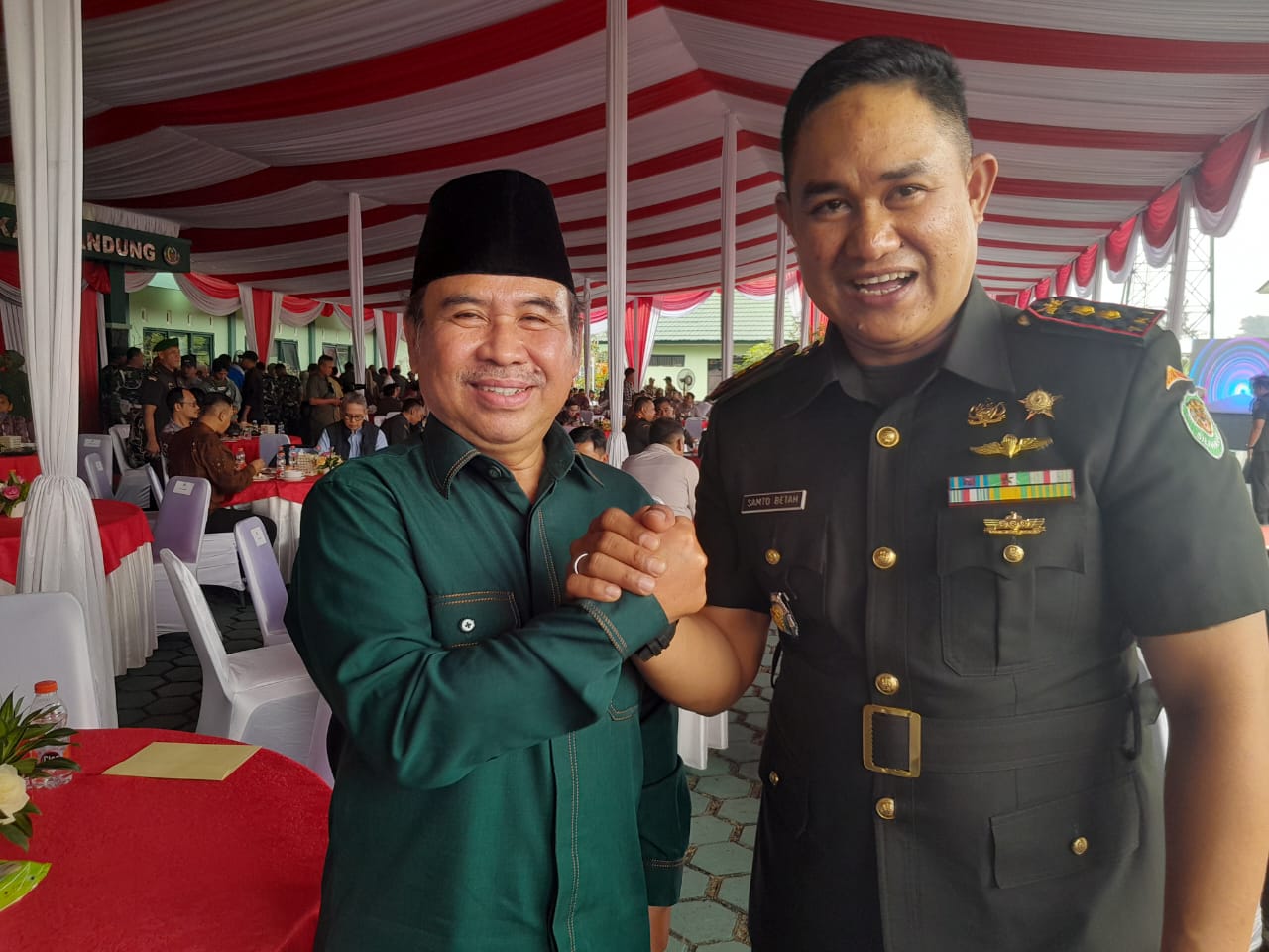 Didin suyadi bersama dandim 0624 kab bandung yang baru samto betah