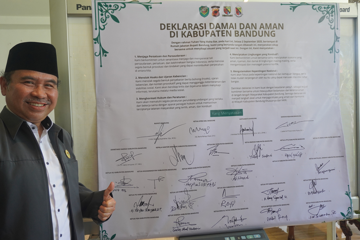 LDII Kabupaten Bandung Turut Menandatangani Deklarasi Damai