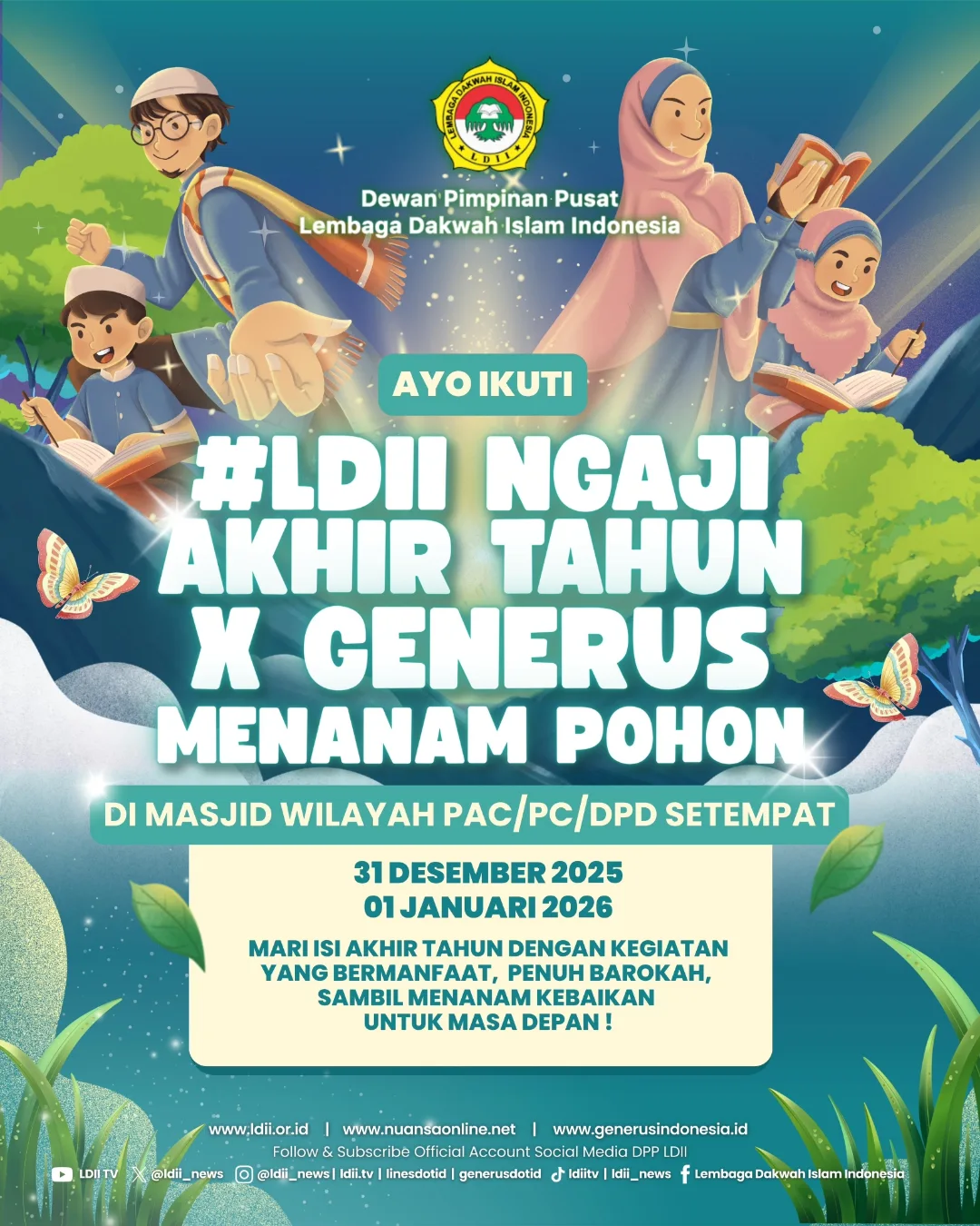 LDII Ngaji Akhir Tahun x Generus Menanam Pohon, Perkuat Ibadah dan Kepedulian Lingkungan