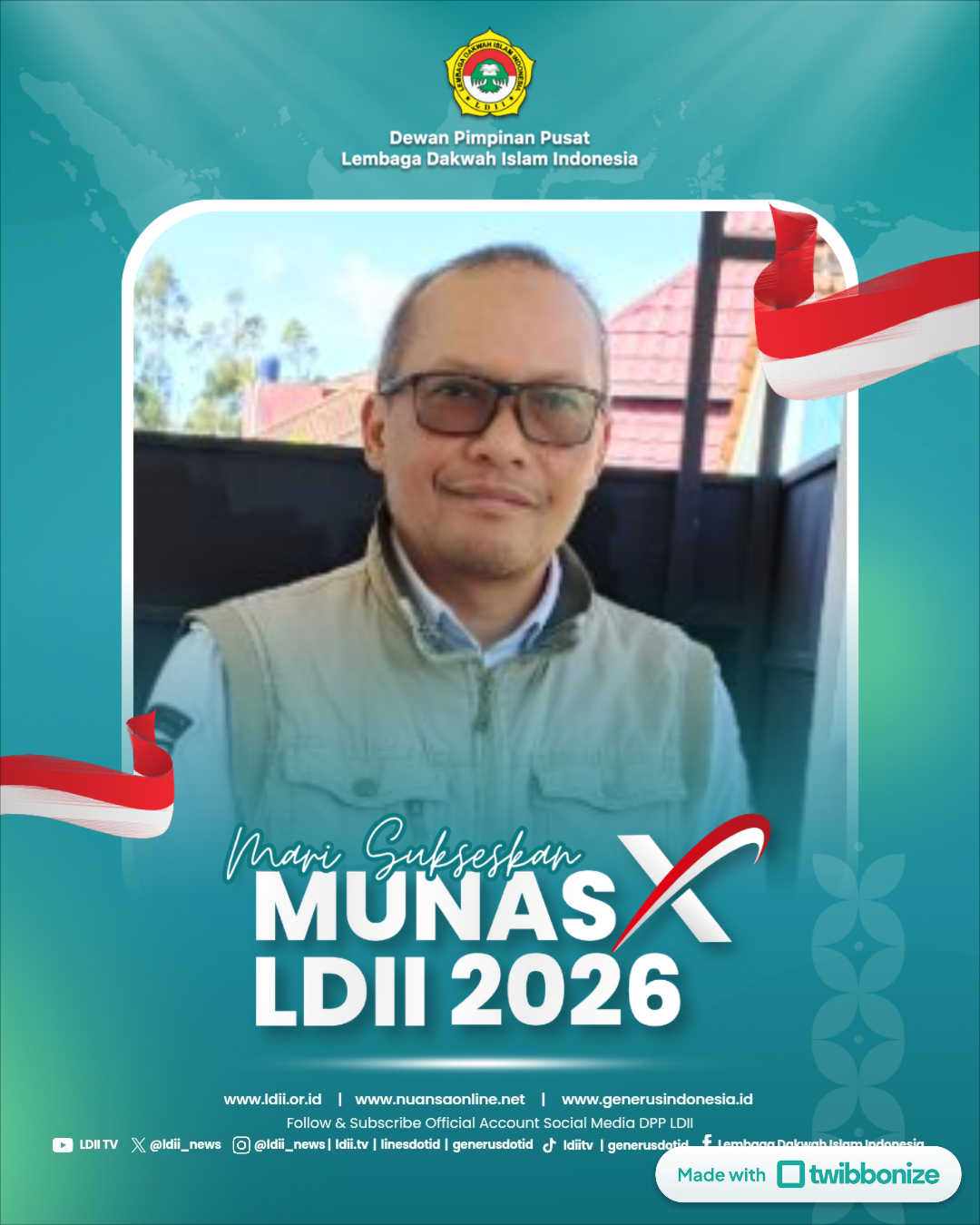 Contoh Twibbon MUNAS X LDII 2026 dari PC LDII di Kabupaten Bandung
