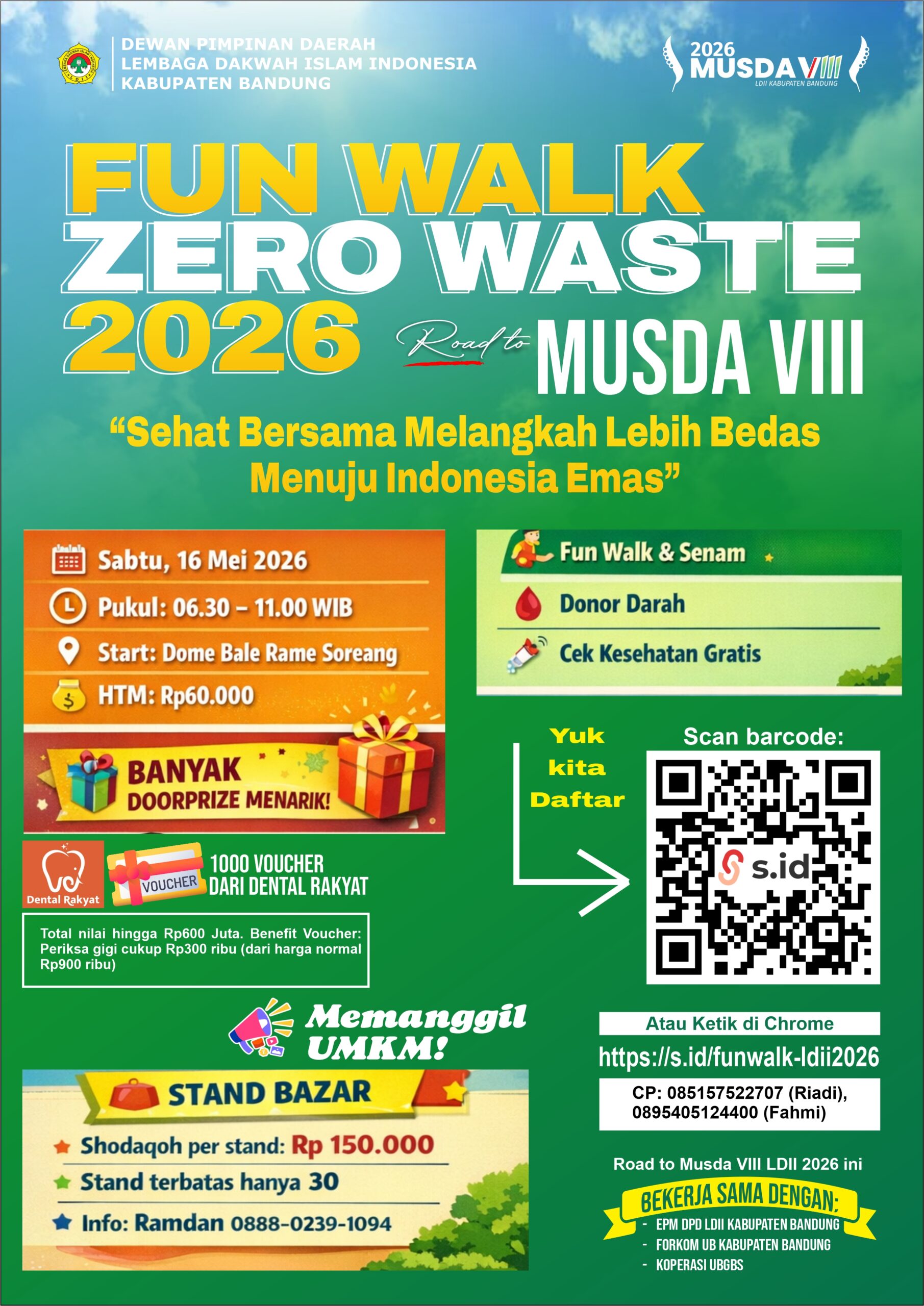 Yuk, Daftar FUN WALK ZERO WASTE 2026 - Road to MUSDA VIII LDII Kabupaten Bandung