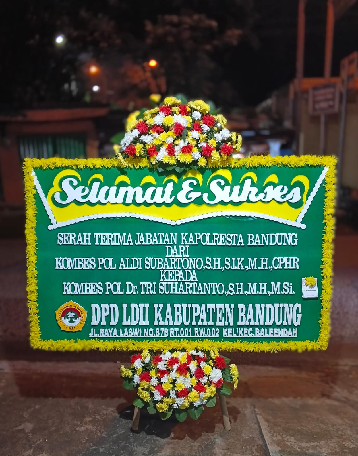 Karangan Bunga SERTIJAB KAPOLRESTA BANDUNG