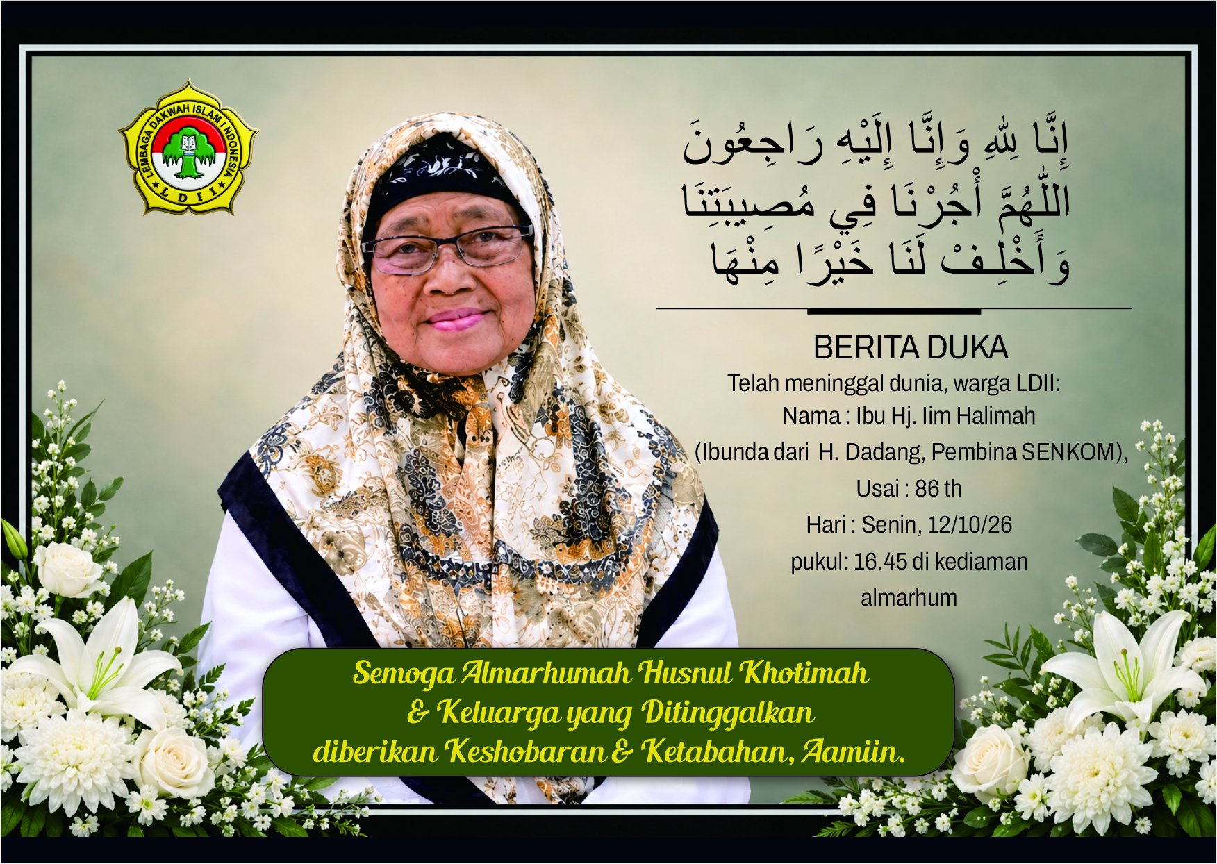 FLYER DUKA CITA Ibunda Pembina Senkom Dadang